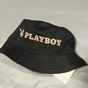 Playboy Black and Tan Bucket Hat reversiable
